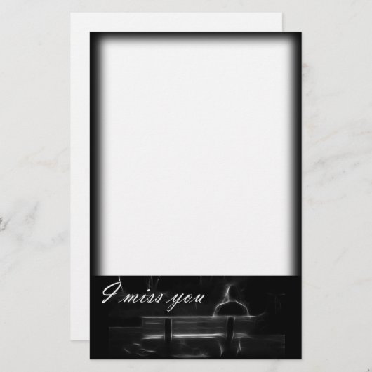 Papeterie Seul sur un banc de parc (Devant / Derrière)