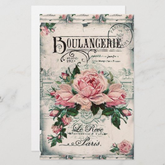 Papeterie shabby chic, découpage, victorien, français chic, (Devant / Derrière)