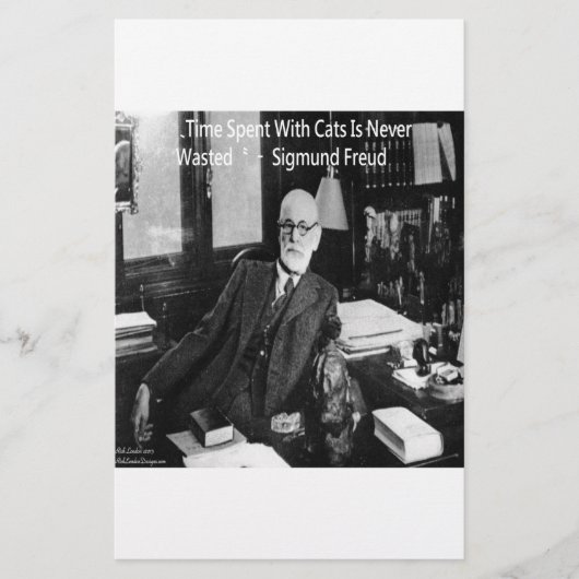 Papeterie Sigmund Freud Dans Son Bureau & Citation de Chat D (Devant)