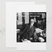Papeterie Sigmund Freud Dans Son Bureau & Citation de Chat D (Devant / Derrière)