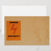 Papeterie Signal de danger d'électricité (Devant / Derrière)