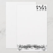 Papeterie Signe customisé de main d'amour (Devant / Derrière)