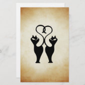 Papeterie Silhouette à deux chats (Devant / Derrière)