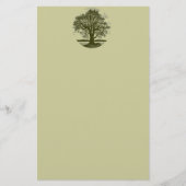 Papeterie Silhouette de chêne ancien | Bois rustique (Devant)