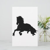 Papeterie Silhouette du cheval blanc noir (Debout devant)