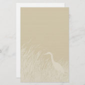 Papeterie Silhouette du Grand Héron Bleu en herbe marécageus (Devant / Derrière)