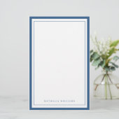 Papeterie Simple Basic Navy Blue Border Stationery (Debout devant)