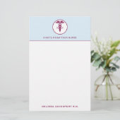 Papeterie Simple Caducée Rouge Infirmière Diplômée Infirmièr (Debout devant)