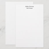 Papeterie Simple Élégant Minimaliste Blanc (Devant / Derrière)