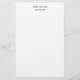 Papeterie Simple Élégant Minimaliste Blanc
