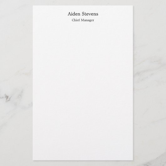 Papeterie Simple Élégant Minimaliste Blanc (Devant)