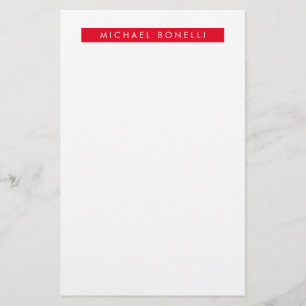 Papeterie Simple Élégant Minimaliste Moderne Rouge Blanc