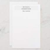 Papeterie Simple Élégant Moderne Minimaliste Blanc (Devant / Derrière)