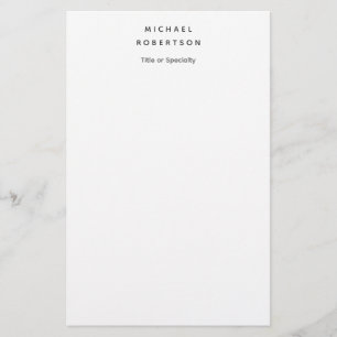 Papeterie Simple Élégant Moderne Minimaliste Blanc