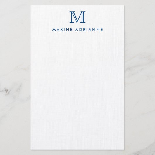 Papeterie Simple moderne élégant marine bleu Monogramme init (Devant)