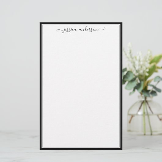 Papeterie Simple Moderne Fille Noir Script Police Calligraph (Debout devant)