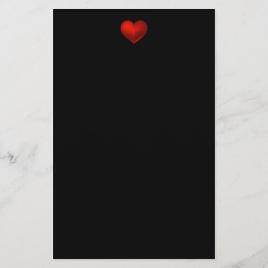 Papeterie Simple moderne Red Heart Mariage noir (Dos)