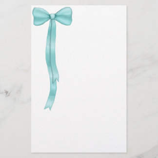 Papeterie Simple Nœud Bleu Turquoise Mignon