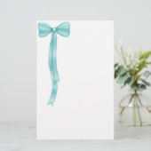 Papeterie Simple Nœud Bleu Turquoise Mignon (Debout devant)