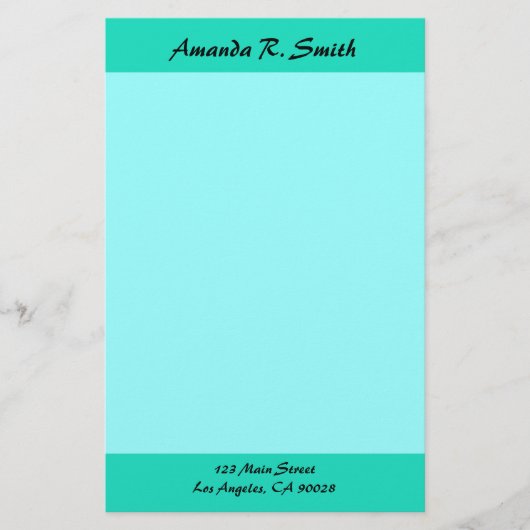 Papeterie Simple turquoise (Devant)