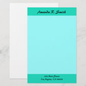 Papeterie Simple turquoise (Devant / Derrière)