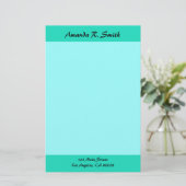 Papeterie Simple turquoise (Debout devant)
