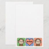 Papeterie Singes mignons de clipart (images graphiques) de (Devant / Derrière)