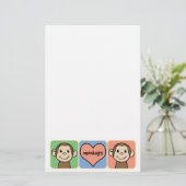 Papeterie Singes mignons de clipart (images graphiques) de (Debout devant)
