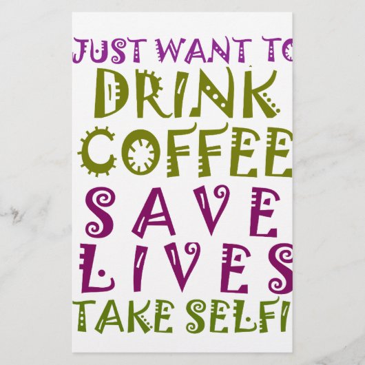 Papeterie Sip, Snap Répéter Chasing caféine Selfies concepti (Devant)