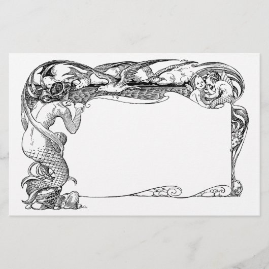 Papeterie Sirène et mouettes (Devant)