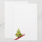 Papeterie Ski Pine Arbre Cute Sports Neige hiver (Devant / Derrière)