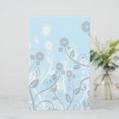 Papeterie Sky Blue Moderne Floral (Debout devant)