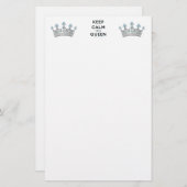 Papeterie SlipperyJoe's Keep Calm Queen couronne joyaux a (Devant / Derrière)