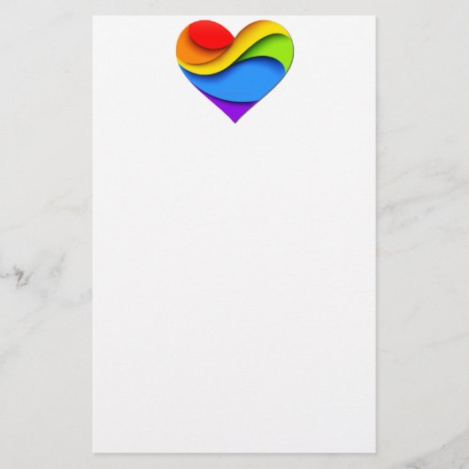 Papeterie SlipperyJoe's orgueillement coeur courbes forme 3D (Devant)