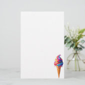 Papeterie SlipperyJoe's vibrante crème glacée cone classique (Debout devant)