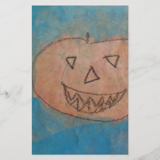 Papeterie Smiling Pumkin, Halloween Kids Art Watercolor (Devant)