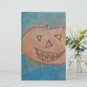 Papeterie Smiling Pumkin, Halloween Kids Art Watercolor (Debout devant)