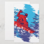 Papeterie Snowboardeur cool (Devant / Derrière)