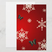 Papeterie Snowflakes et papillons (Devant / Derrière)