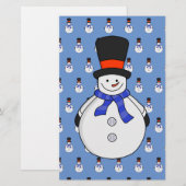 Papeterie Snowman avec chapeau supérieur (Devant / Derrière)