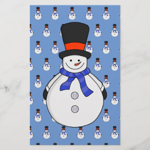Papeterie Snowman avec chapeau supérieur