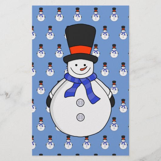 Papeterie Snowman avec chapeau supérieur (Devant)