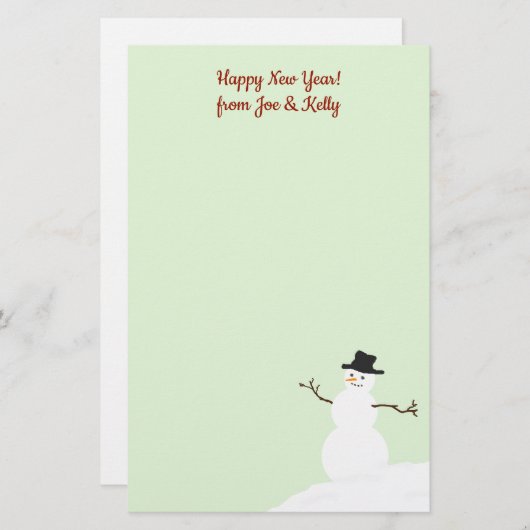 Papeterie Snowman Blair Noël Nouvel An Écriture papier (Devant / Derrière)