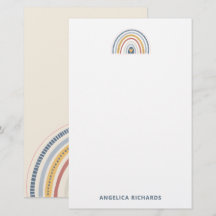 Soft Neutral Boho Rainbow Heart