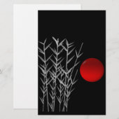 Papeterie Soleil rouge noir blanc zen (Devant / Derrière)