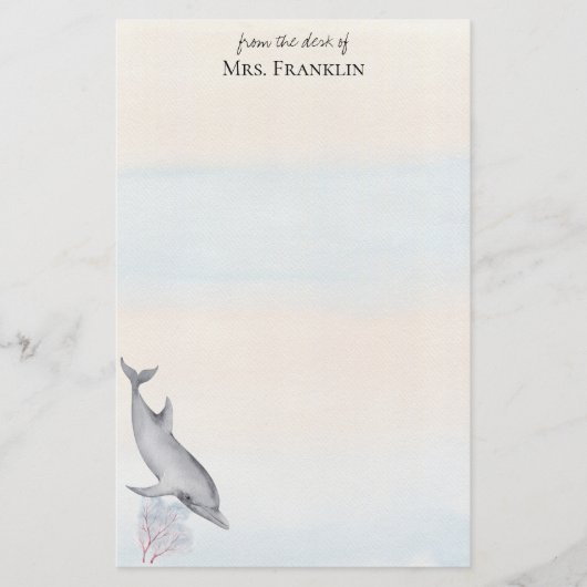Papeterie Sous le dauphin marin Personnalisé 2 (Devant)