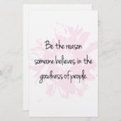 Papeterie Soyez la raison Croyez en la bonté des gens (Devant / Derrière)