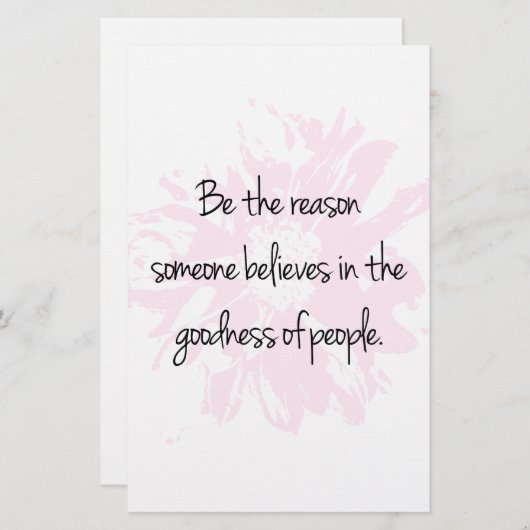 Papeterie Soyez la raison Croyez en la bonté des gens (Devant / Derrière)