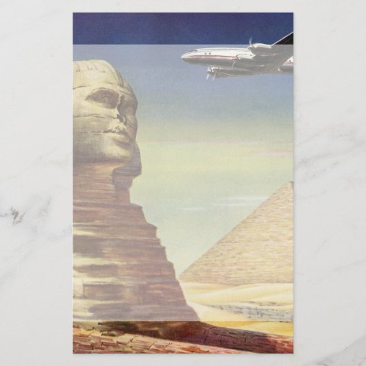 Papeterie Sphinx vintage de Gizeh, Pyramides d'Egypte (Devant)