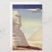 Papeterie Sphinx vintage de Gizeh, Pyramides d'Egypte (Devant / Derrière)